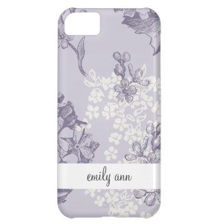 Vintage Printed Lilacs in Purple and White iPhone 5C Case