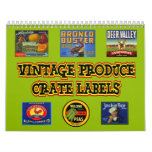 Vintage Produce Crate Labels Wall Calendar