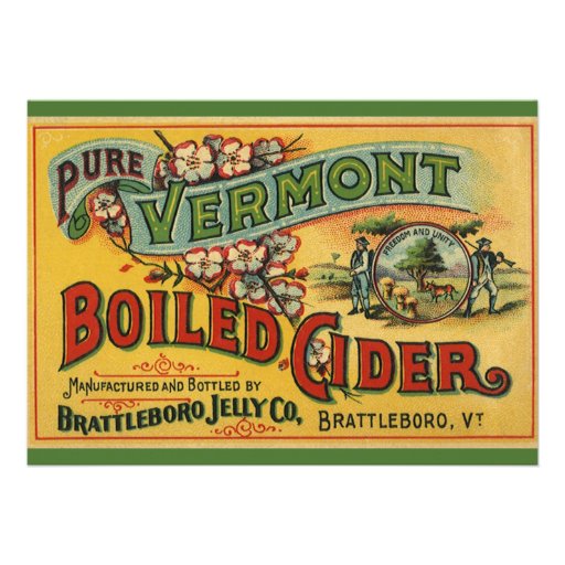 Vintage Product Label Art Brattleboro Boiled Cider Invites