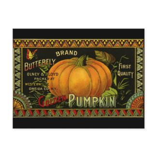 Vintage Product Label Art; Butterfly Brand Pumpkin Postcards