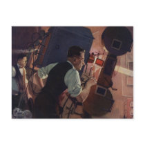 Vintage Projectionist in a Movie Theater Post Cards