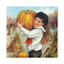 Vintage Pumpkins Magnet by stellerangel Vintage Pumpkins Magnet