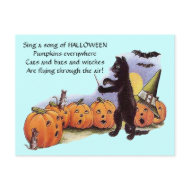 Vintage Pumpkins Singing postcard