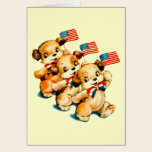 Vintage Puppies with Flags Card cards
