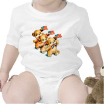 Vintage Puppies with Flags Infant Creeper