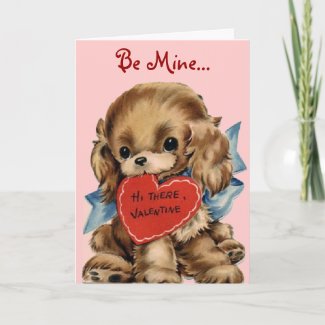 Vintage Puppy Valentine Card card
