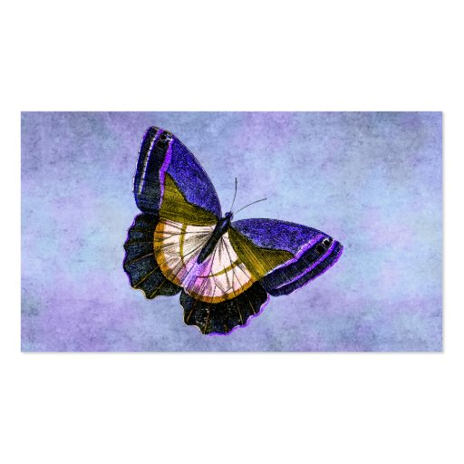 Vintage Purple and Gold Butterfly Illustration Business Card Template