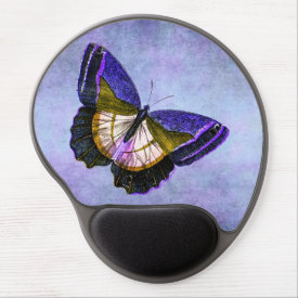 Vintage Purple and Gold Butterfly Illustration Gel Mousepad