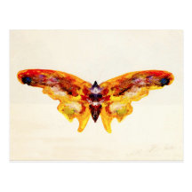 Vintage Purple and Yellow Butterfly Postcard