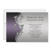 Vintage-Purple-Black-Silver-Wedding Invitation