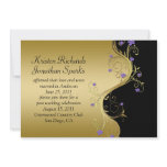 Vintage Purple Black Gold Post Wedding Celebr Announcements
