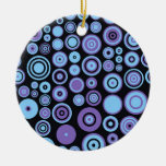 Vintage Purple Blue and Black Fifties Abstract Art Christmas Tree Ornaments