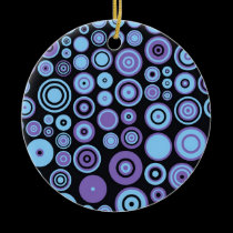 Vintage Purple Blue and Black Fifties Abstract Art ornaments