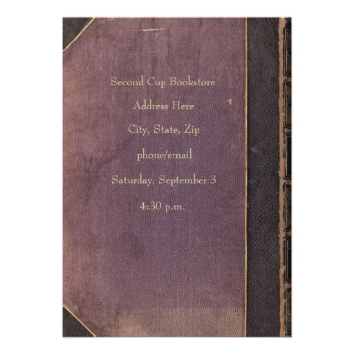 Vintage Purple Book Invitation