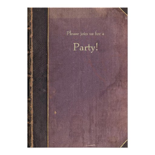 Vintage Purple Book Invitation