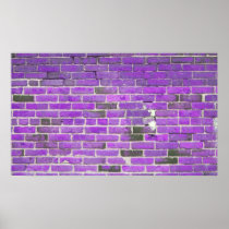 Vintage Purple Brick Wall Texture Poster
