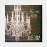 vintage purple chandelier wedding savethedate magnets