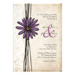 Vintage Purple Daisy Wedding Invitations