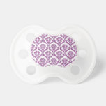 Vintage Purple Damask Pattern Pacifier