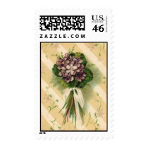 Vintage Purple Flower Bouquet postage by expressionsofheart Vintage Purple Flower Bouquet postage