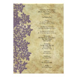 Vintage Purple Queen Ann's Lace Wedding Program Announcements
