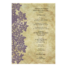 Vintage Purple Queen Ann's Lace Wedding Program Announcements