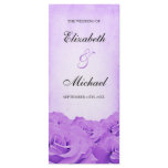 Vintage Purple Rose Wedding Program Personalized Rack Card