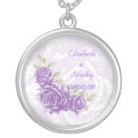Vintage purple roses custom necklace