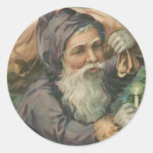 Vintage Purple Santa Stickers