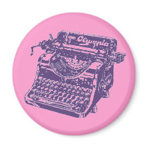 Vintage Purple Typewriter magnets
