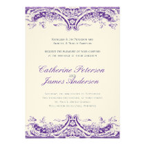 Vintage Purple Wedding Invitations invitations