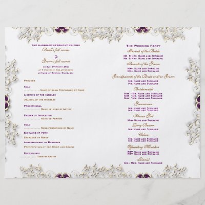 An elegant wedding program with fully customizable templates enabling you 
