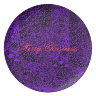 Vintage Purple Zintangle Art Plate