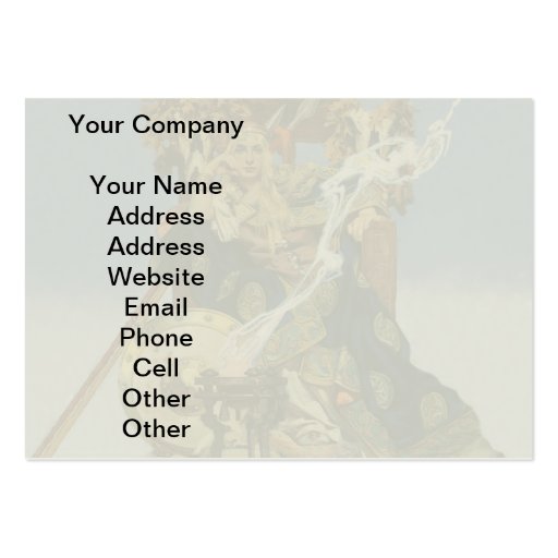 Vintage Queen Warrior Woman Business Card Template (front side)
