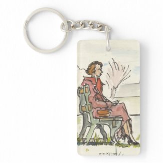 Vintage Quiet Moment Key Chain Rectangle Acrylic Keychain