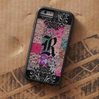 Vintage Quilt Monogram 6/6s Tough Xtreme iPhone 6 Case