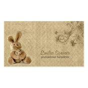 Vintage Rabbit Babysitting & Childcare Card Double-Sided Standard Business Cards (Pack Of 100)