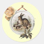 Vintage Rabbit Family Sticker