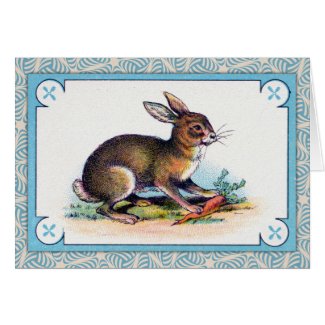 Vintage Rabbit Print Greeting Cards