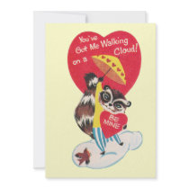 Vintage Raccoon Valentine Custom Invite