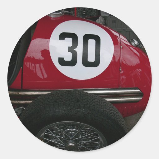 Vintage Race Car Detail Classic Round Sticker Zazzle