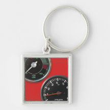 Vintage racing instruments as found on classic car key chains