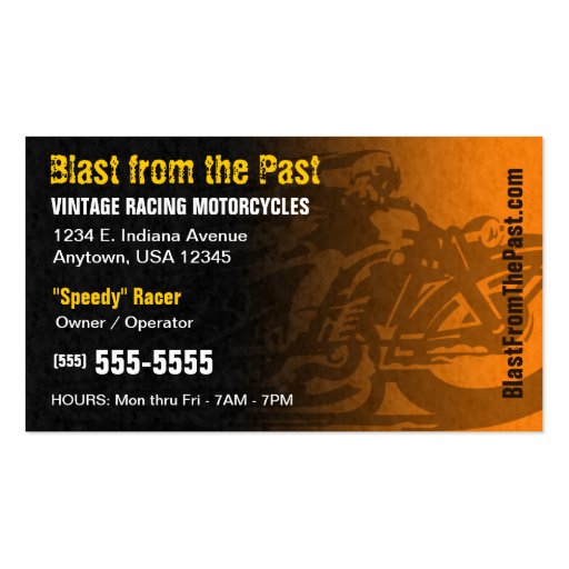 Vintage Racing Motorcycles Business Card (front side)
