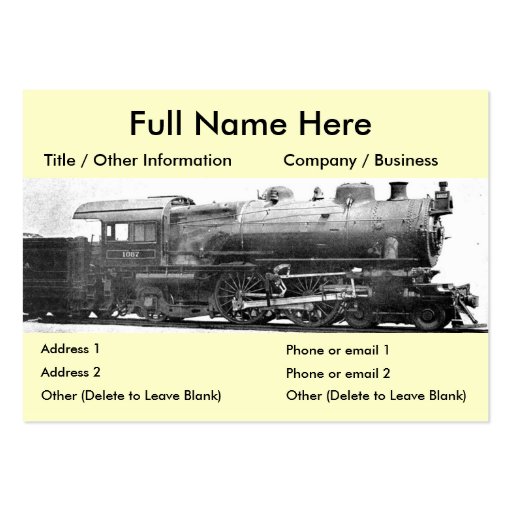 Vintage Railroad Photograph Bookmark Business Cards (front side)