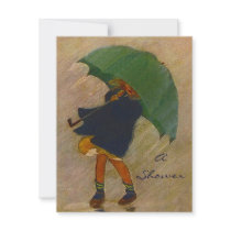 Vintage Rain Shower Party Announcement Invitation