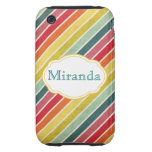 Vintage Rainbow Diagonal Stripes iPhone3G casemate cases