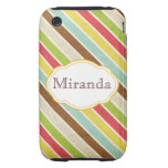Vintage Rainbow Diagonal Stripes iPhone3G casemate cases