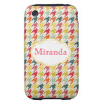 Vintage Rainbow Houndstooth Personalized iPhone3G casemate cases