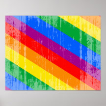 Vintage Rainbow Stripes Poster
