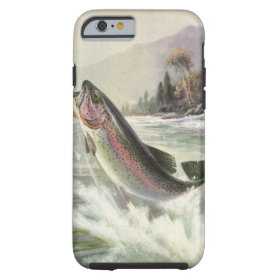 Vintage Rainbow Trout Fish Fisherman Fishing Tough iPhone 6 Case